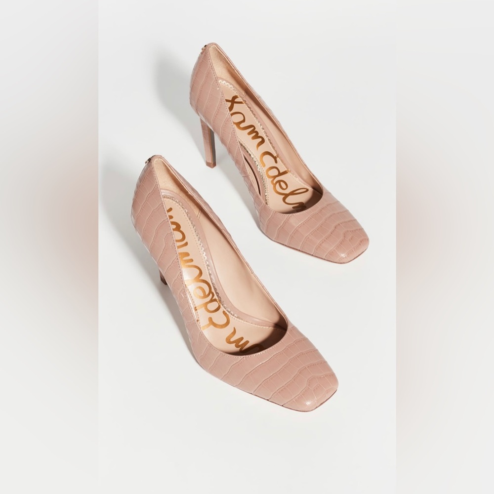 Sam Edelman Beth Crocodile Square Toe Heels Pumps 9.5